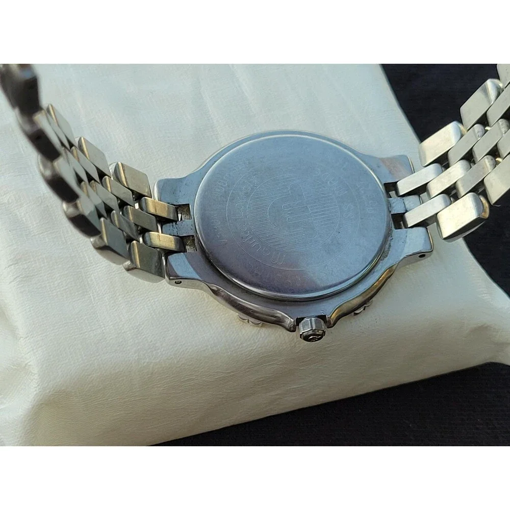 Vintage Maurice Lacroix Calypso Mother of Pearl Men's Wristwatch Diamond 37mm